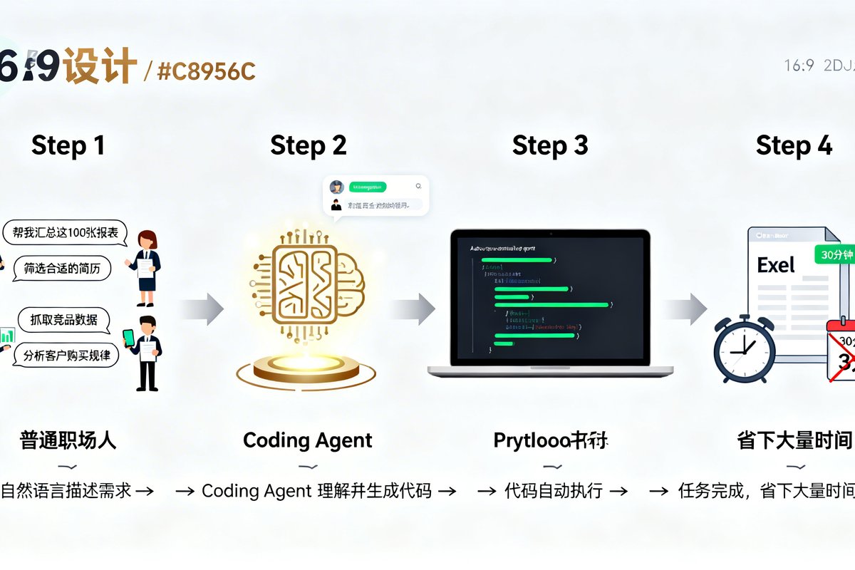 AI Coding Agent 如何帮助普通职场人完成工作流程图